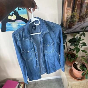 Two-Pocket Western Shirt in Medium Indigo - Picture 1 of 6