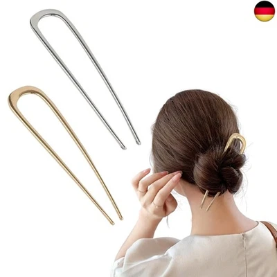 JCHENYE 2 Stück Metall U-förmige Haarspangen Haarspangen, Gabel Haarspangen U-förmige fr