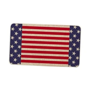 Stars Stripes Patriotic 4th of July Doormat, Memorial Day Home 17" x 29" Beige - Picture 1 of 7