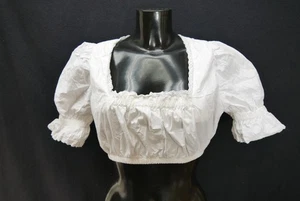 Gr.40 Dirndlbluse weiß Bluse für Dirndl Oscar Baumwolle mit Spitze B11162 - Bild 1 von 4