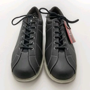 Zapatos de boliche Brunswick EMAX 8,5 de cuero gris oscuro con cordones bajos  - Imagen 1 de 5