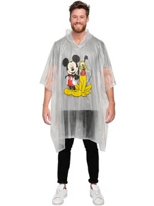 Disney Mickey Mouse & Pluto Men's Adult Rain Poncho Water Resistant - Picture 1 of 6