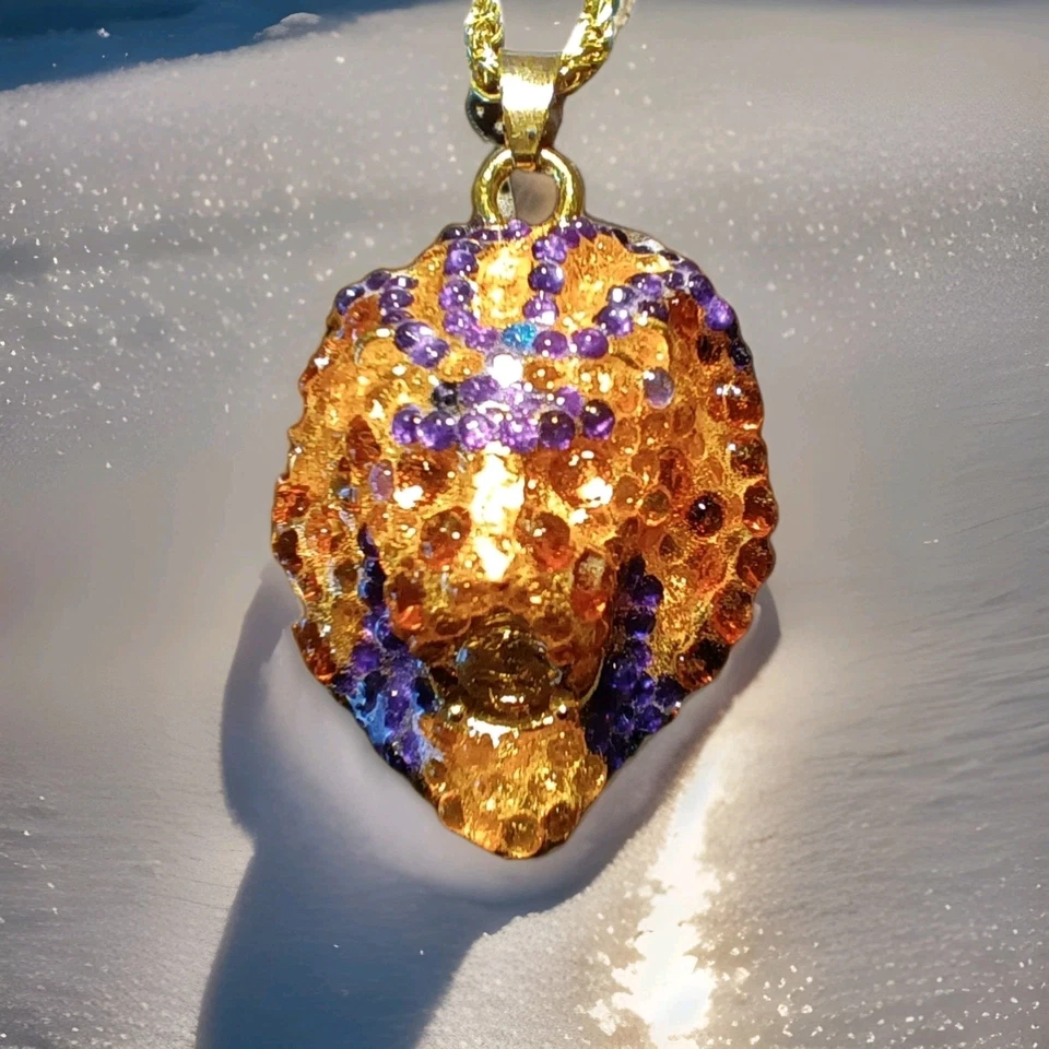 Galaxy Tiger 眼吊坠项链 - 手工制作 - 节日完美礼物! — 第 1/4 张图片