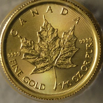 Канадский кленовый лист 2018 1/10 унции чистого золота 0,9999 пробы - Изображение 1 из 2