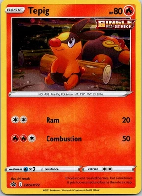 Black Star Promo Tepig SWSH172 Promo SWSH: Sword & Shield Promo Cards - Image 1 of 2