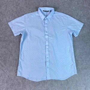 Camicia TravisMathew uomo XL blu geometrica manica corta con bottoni stampa rovescio - Foto 1 di 13