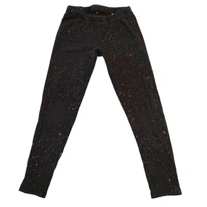 SO Girls Leggings Black Sparkly Ankle Length Skinny Pull On Lightweight Size 10 - Picture 1 of 7