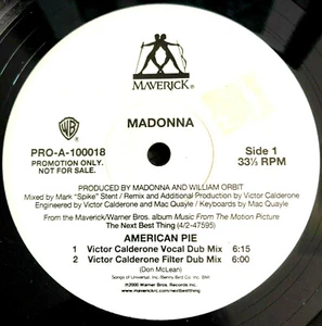 MADONNA : AMERICAN PIE Mixes 12" VINYL RECORD 2000 USA PROMO ED. 25Yrs! RARE - Picture 1 of 4
