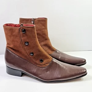 Mens BootsShoe Base Top Gun Size 7 Brown Zip Side Collezione Italiana - Picture 1 of 11