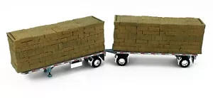 DCP 1:64 *SILVER* UTILITY Dual 28½ Hay Flatbed Pup Trailers w/HAY LOAD *NEW* - Picture 1 of 2