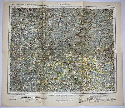 Siegen German Empire Original Antique Lithograph Map 1905 Royal Prussian - Imagem 1 de 2