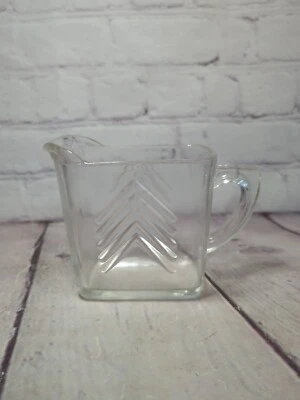 creamer clear glass Hazel Atlas chevron 1930-1960 vintage Retro Diner - Image 1 of 4
