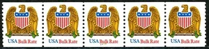 Eagle & Shield USA Bulk Rate Shiny Gum W/A MNH PNC5 Pl 22221 Scott's 2603 - Picture 1 of 2
