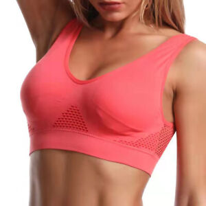 1x Women Sport Bras Seamless Wire Free Weight Support Tank Sports Yoga Sleep Bra