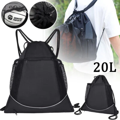 20L Turnbeutel Fußball mit Kordelzug Sport Fußball Gym für Kinder Jungen Mädchen - Bild 1 von 4