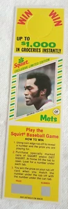 1982 SQUIRT Exclusive #18 George Foster Mets CARD PANEL YELLOW Scratch Contest - Picture 1 of 2