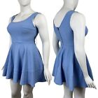 Lulus Womens Size XL Home Before Daylight Blue Fit & Flare NEW Skater Mini Dress