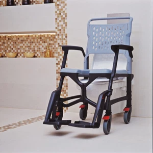 Sedia a rotelle WC doccia Juno pieghevole leggera doccia sedia WC con ruote - Foto 1 di 8