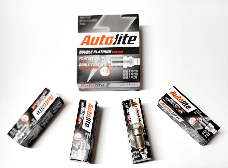 NUEVO PAQUETE DE 4 Bujías Autolite APP103 Doble Núcleo Platino Resistencia Cónica  Foto 1 de 4