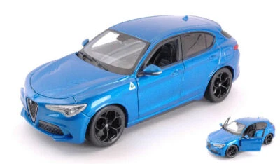 MODELLINO AUTO STATICO BURAGO ALFA ROMEO STELVIO BLU MODELLISMO SCALA 1:24 - Immagine 1 di 3