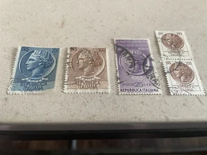 Rare Large Italian stamps circa 1950-1961 Five total 25, 100, and 200 Lire - Picture 1 of 5