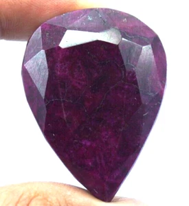 Certified 165.55 Ct Natural Beautiful Red Ruby Rough Pear Cut Loose Gemstone . - Picture 1 of 5