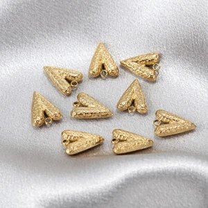 Colgante con dije de corazón de oro de acero inoxidable de 10 piezas - Imagen 1 de 4