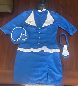 Retro Stewardess Flight Attendant Air Hostess 1950s 60s 70s Womens Costume - Picture 1 of 6