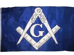 3x5 blau-weiße Freimaurerloge Freimaurerflagge 3'x5' Banner Tüllen - Bild 1 von 2