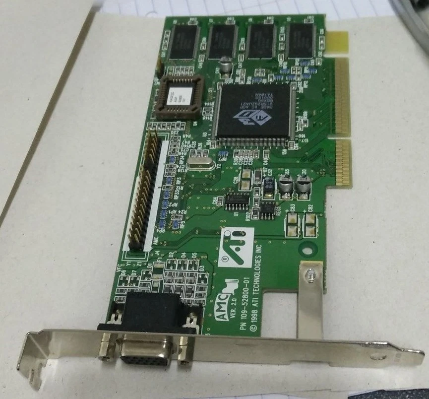 ATI 109-52800-01 AMC 3D RAGE IIC AGP VIDEO GRAPHICS CARD - Image 1 of 1