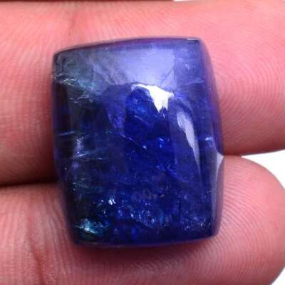 Cojín de tanzanita natural de 43,00 quilates sin tratar piedra preciosa suelta certificada con cabujón Foto 1 de 4