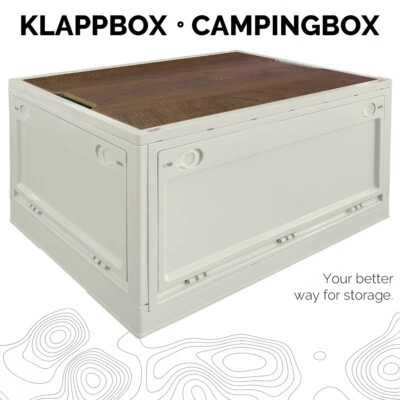 Storage Box 75 L Camping Klappbox Klappkiste faltbar 59x41x34 cm Beige trucky