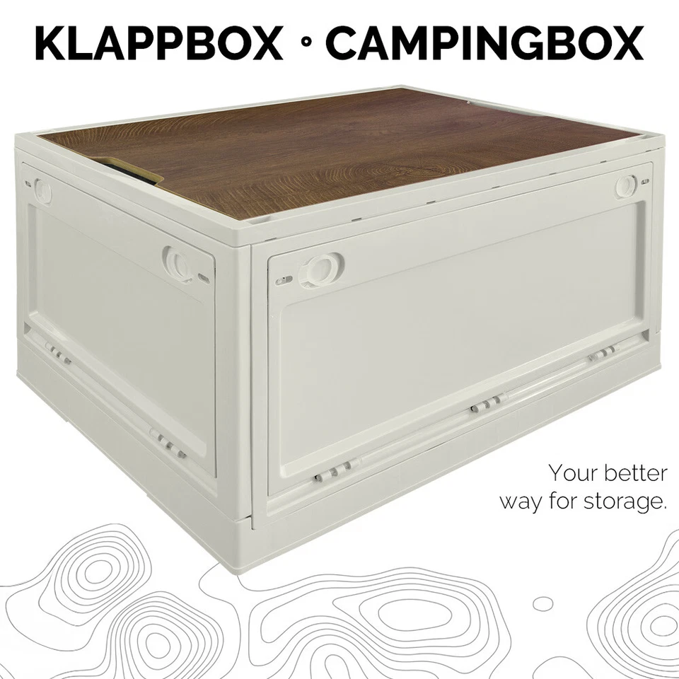 Storage Box 75 L Camping Klappbox Klappkiste faltbar 59x41x34 cm Beige trucky