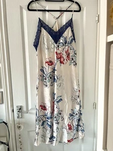 Linea Donatella TK Satin Floral Nightgown Nightie Summer Lace L Large 14 16 18 - Picture 1 of 4