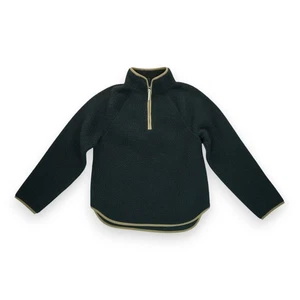 J. Crew Fleece Pullover Quarter Zip Black Women's Size XS - Picture 1 of 6