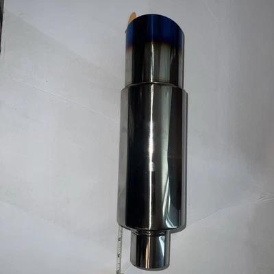 Silenciador Alto Rendimiento Acero Inoxidable Universal Azul Quemado Escape Para Coche Foto 1 de 3