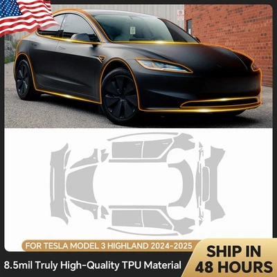 Matte PPF PreCut Full Kit for Tesla Model 3 Highland 2024-2025 Paint Protection - Image 1 of 4