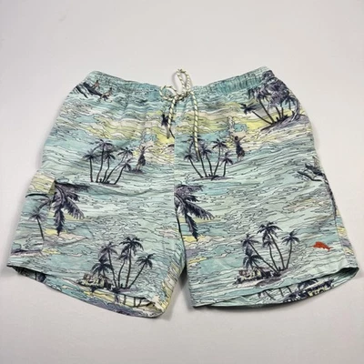 Tommy Bahama Pantalones Cortos Para Hombres XL Azul Verde Bañador Relax Estampado Hawaiano Tropical Foto 1 de 4