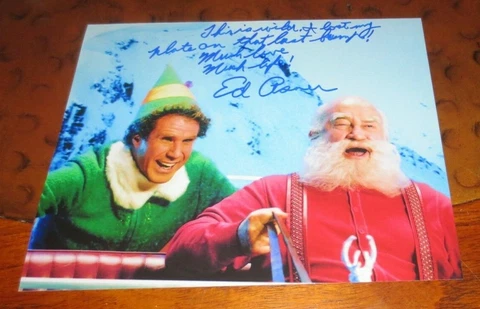 Ed Asner as Santa Claus in Elf signed autographed photo Cover