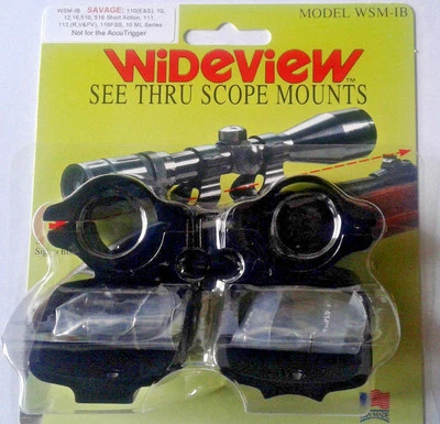 WIDEVIEW SEE-THRU SCOPE MOUNT SAVAGE 110 & LISTED PRE 2003 ONE FLAT & ONE ROUND - Image 1 of 4
