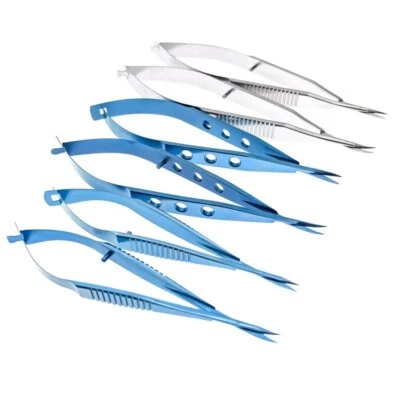 Tijeras de iris oftálmico de titanio punta afilada micro tijeras tijera de doble párpado Foto 1 de 4