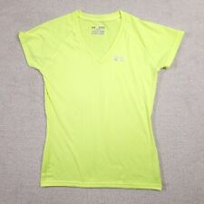 Under Armour Shirt Womens XS Neon Yellow Performance Heat Gear Semi Fitted