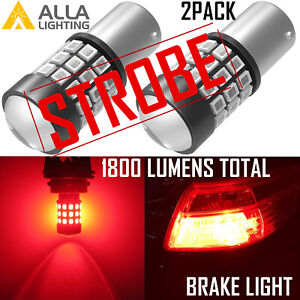 Alla Lighting LED 1157 Legal Strobe Blinker-Brake Light Bulb Road Safety Focus