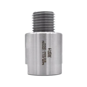 Male M33 (3.5) to Female 1-1/2" (6TPI) - Long Silver Lathe Thread Adaptor - Picture 1 of 6