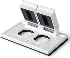 Horizontal Outdoor Cover for Duplex Receptacles, 2-Hole, Weatherproof, 1-Gang, W - Picture 1 of 12