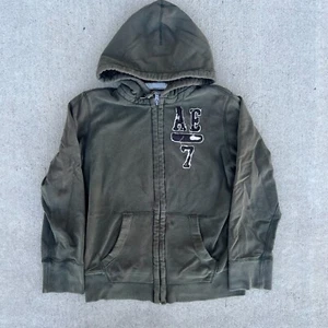 Y2K 2000s American Eagle Green Full-ZIp Hooodie size L - Picture 1 of 7