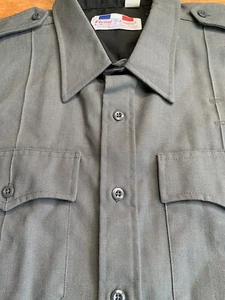 VTG U.S Flying Cross Uniform Shirt All Weather Deluxe Tropical Gray 18.5/35 B64 - Picture 1 of 3