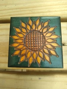 Artsy Wooden Carved Multi- Colored Jewelry Trinket Box - Picture 1 of 7