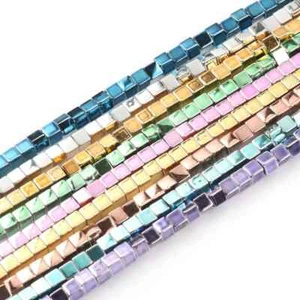 3 mm Mutilcolor Natürliche Quadratische Hämatit Würfel Lose Perlen für Schmuck Herstellung 15 Zoll - Bild 1 von 24