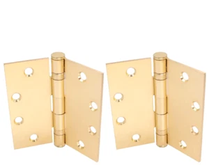Everbilt 4-1/2 pulg. Bisagra de puerta con rodamiento de bolas latón satinado fricción reducida paquete de 2 - Imagen 1 de 5